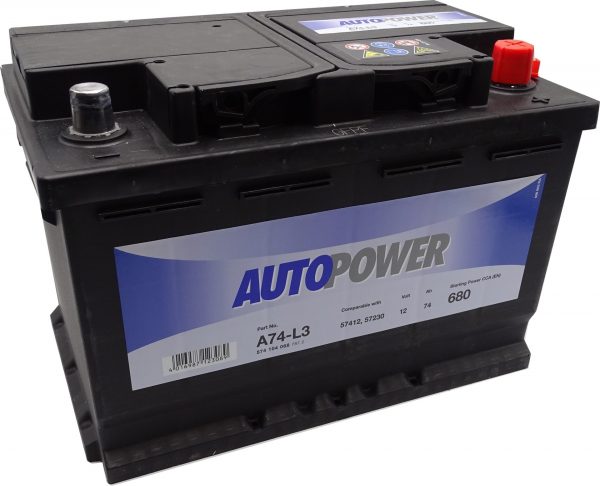 Autopower Batterie AUTO sans entretien A74-L3 12v 74 ah - Battery Center