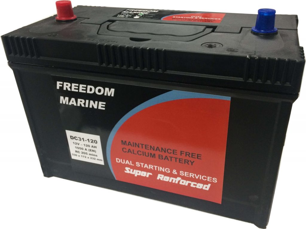 Batterie Marine Calcium Dual service et démarrage 12v 120ah 1050 A