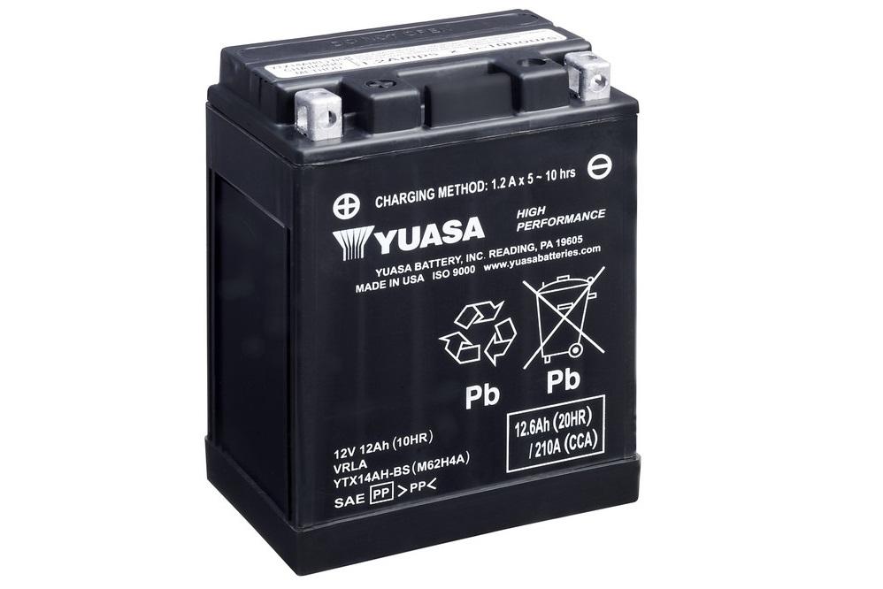 YUASA YTX14AH-BS Batterie Moto, Quad AGM (Cartouche d'acide fournie) 12v  12ah - Battery Center