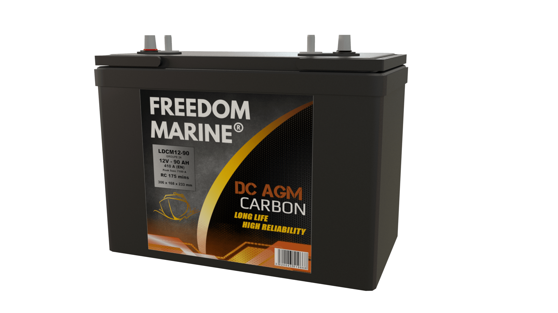 Batterie AGM 12v 90 ah Freedom Marine BCI 24 - Battery Center