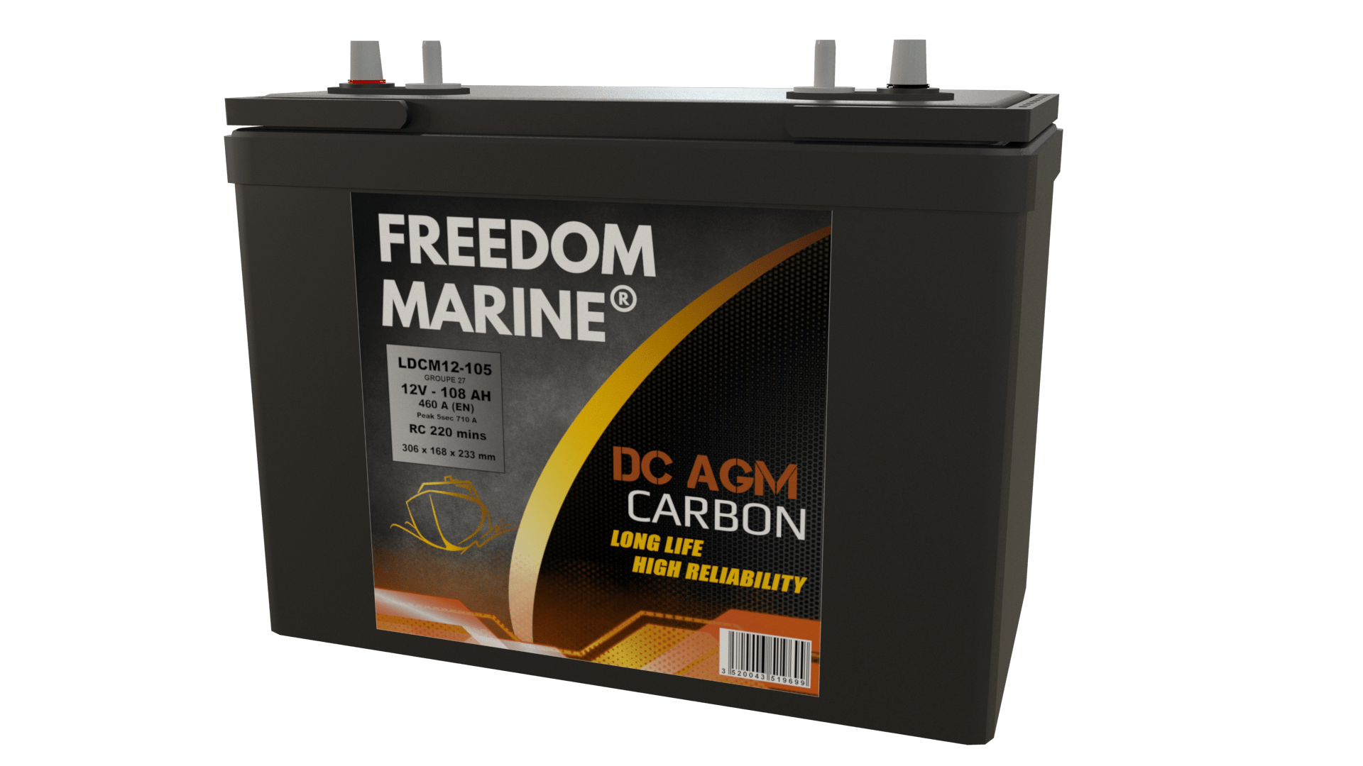 Batterie AGM 12v 90 ah Freedom Marine BCI 24 - Battery Center